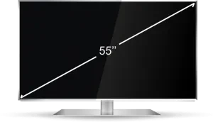 Diagram showing how TV size is measured diagonally