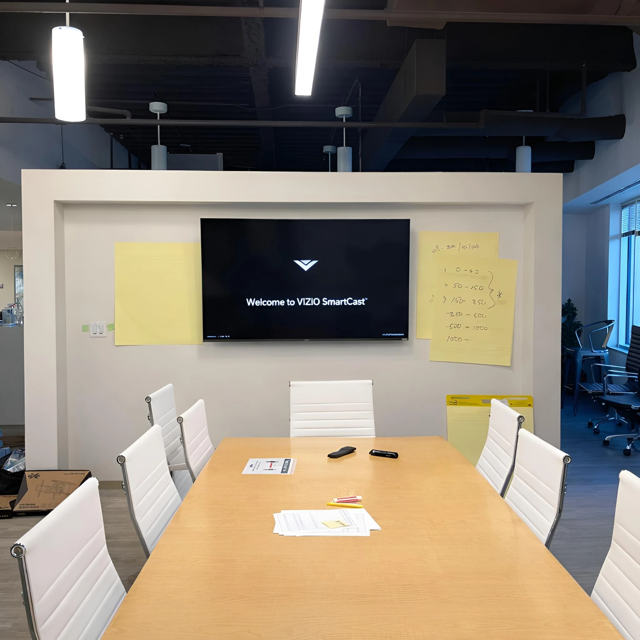 Professional conference room TV mounting with clean finish