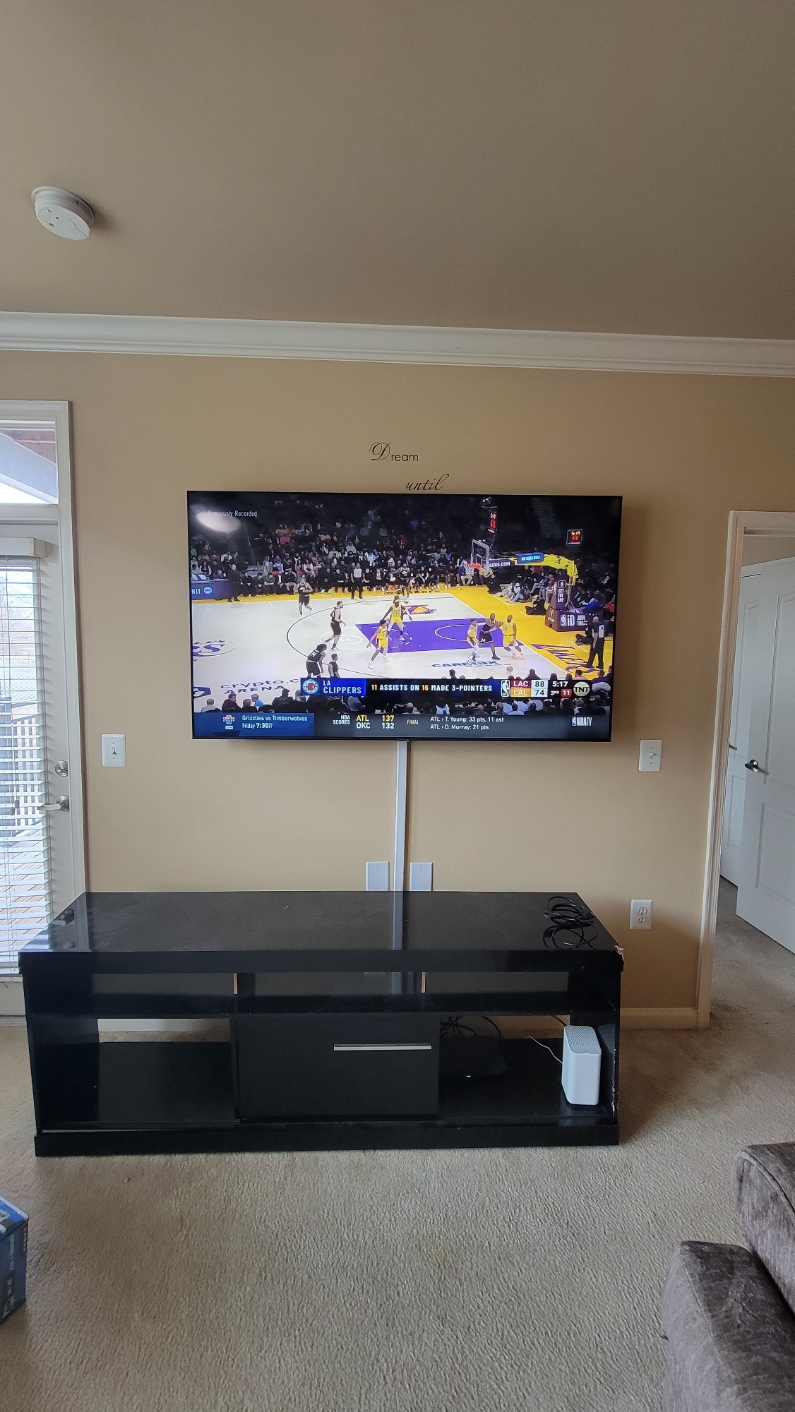 TV wall mounting with clean entertainment area setup in Woodbridge VA