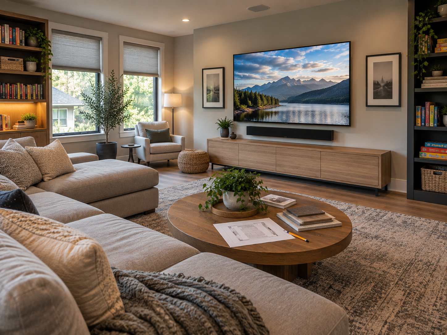Family media room planning concept