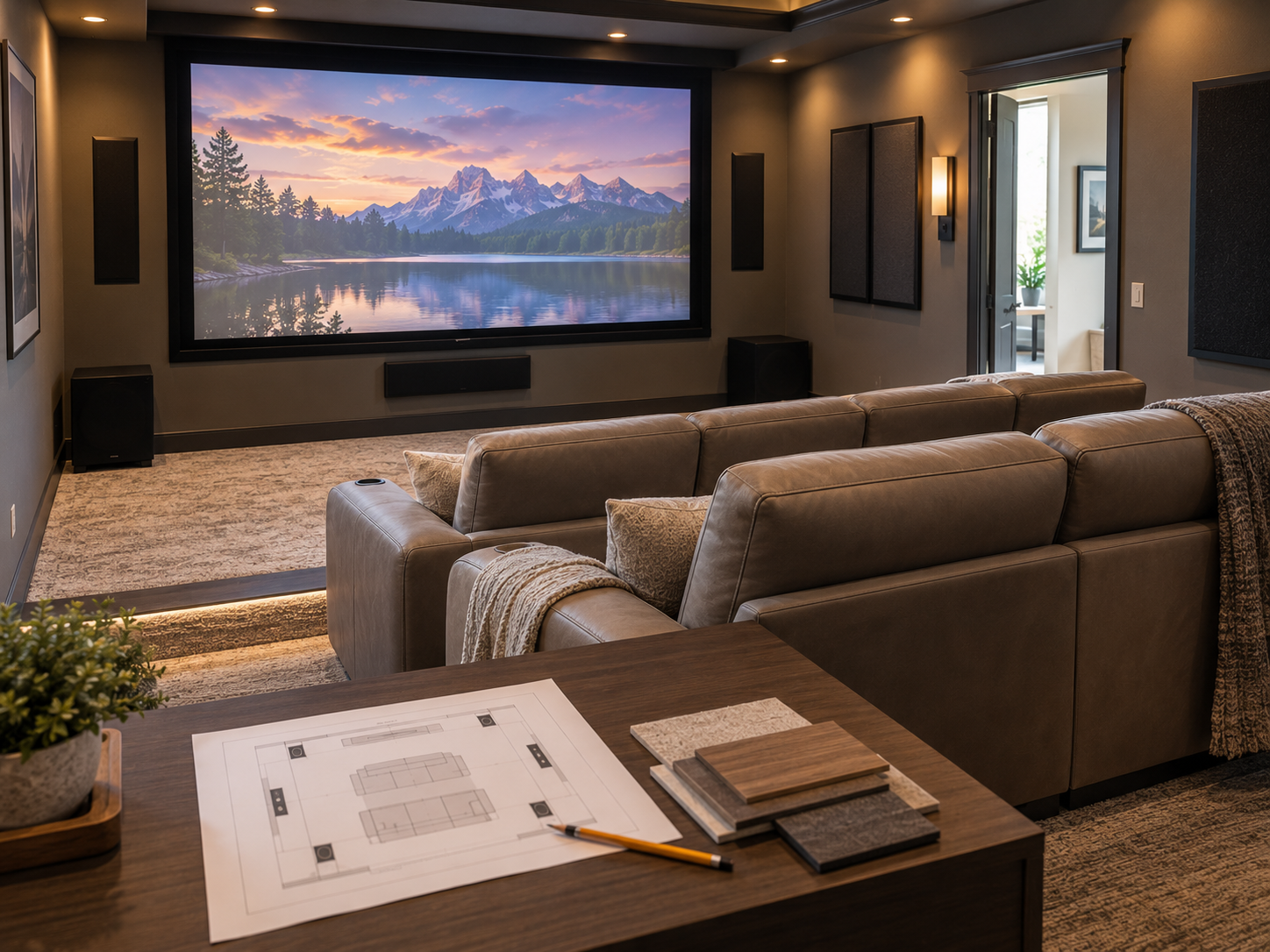 Home theater room planning concept
